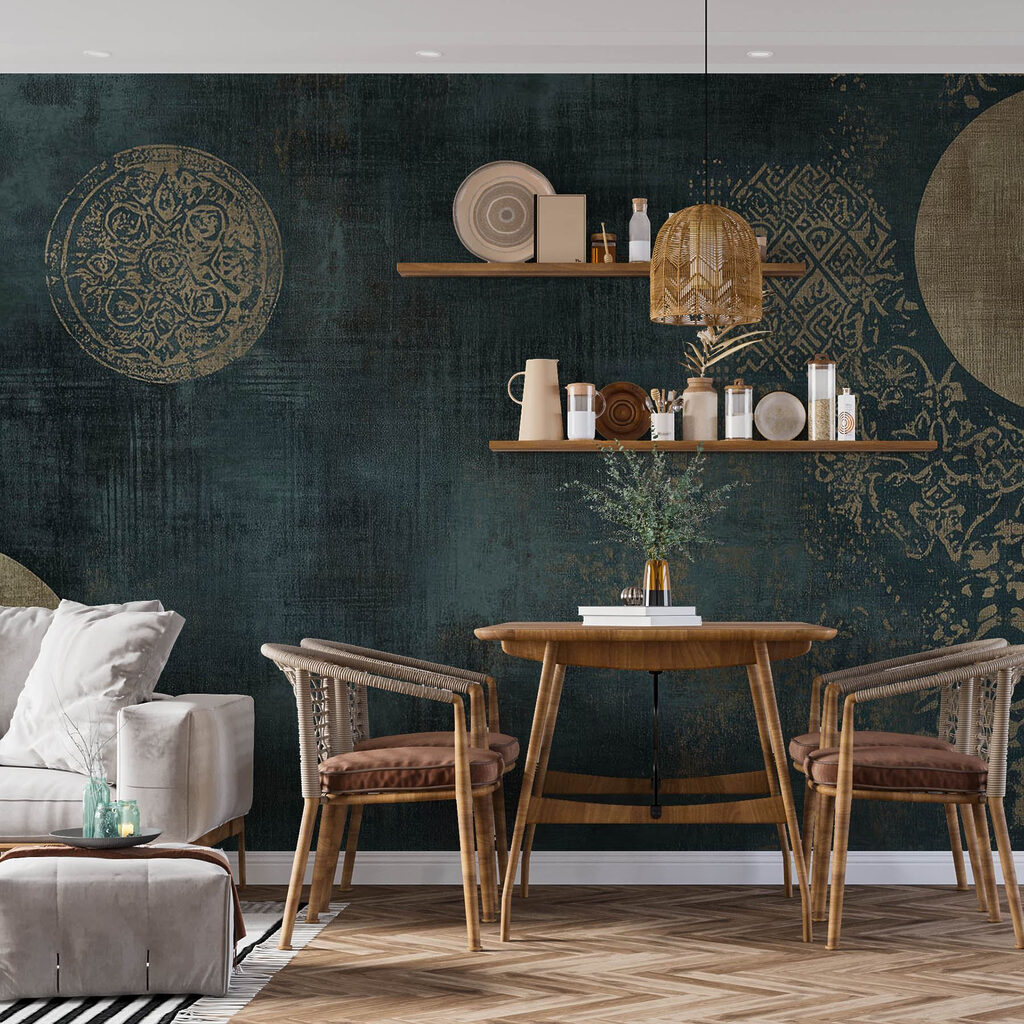 Mysterious patterns on textured background