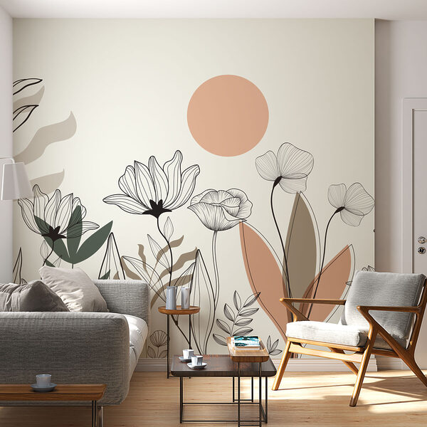 Dibujo de flores y hojas Dibujo de flores y hojas