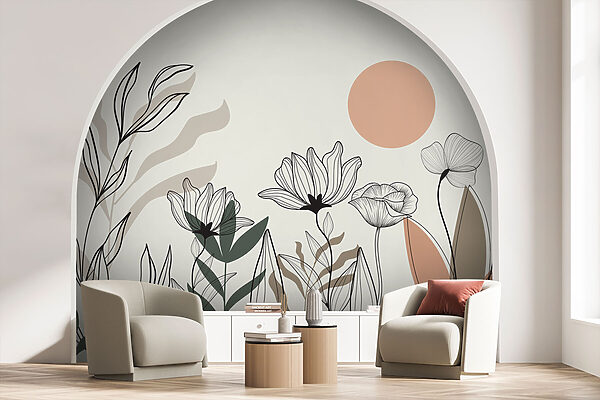Dibujo de flores y hojas Dibujo de flores y hojas