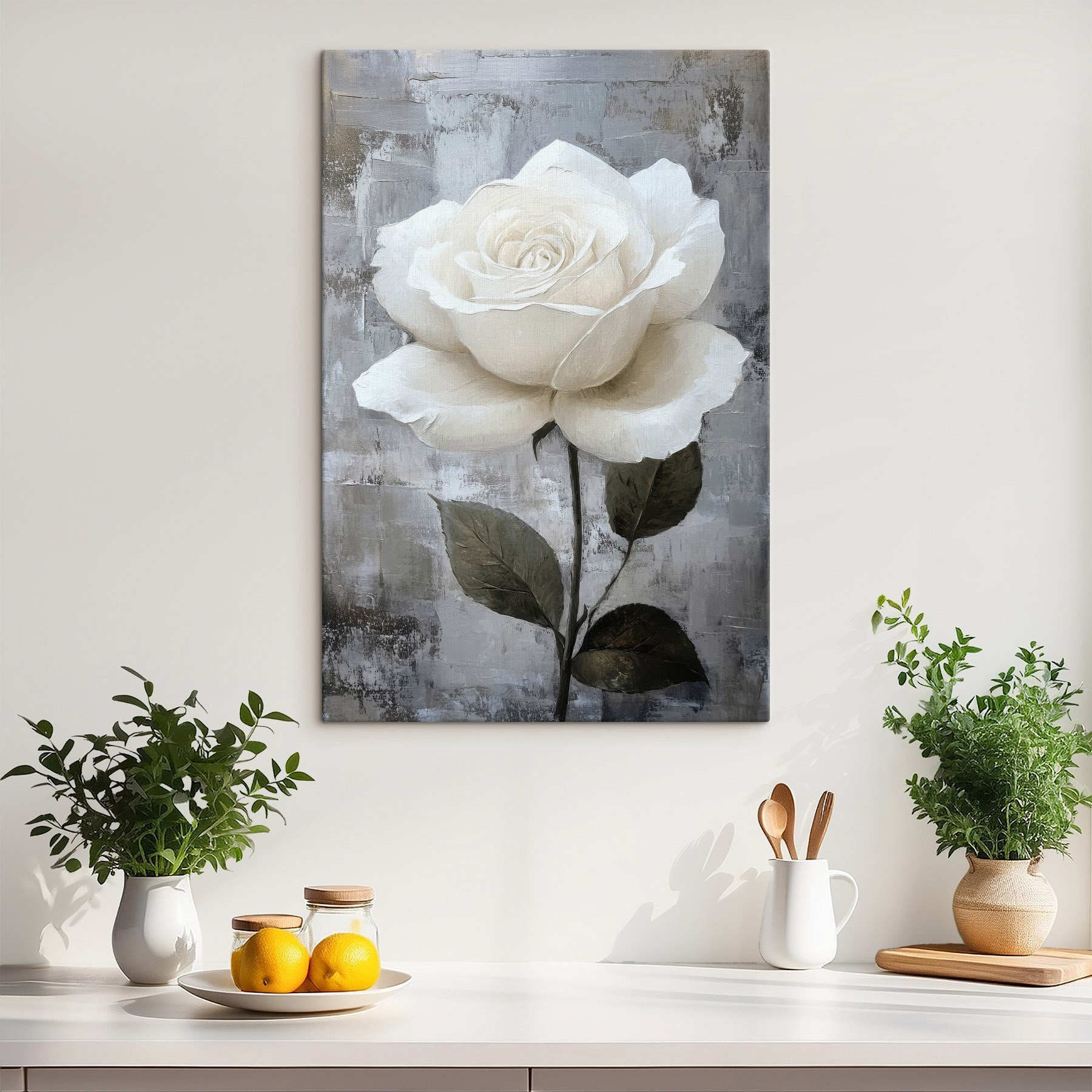 Painting of a white rose Painting of a white rose