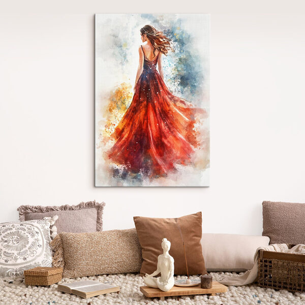 Cuadros Mujer con un vestido rojo (SKU: s42193) Cuadros Cuadros Mujer con un vestido rojo (SKU: s42193)