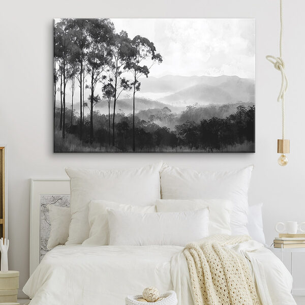 Cuadros Bosque con árboles y montañas al fondo (SKU: s42373) Cuadros Cuadros Bosque con árboles y montañas al fondo (SKU: s42373)