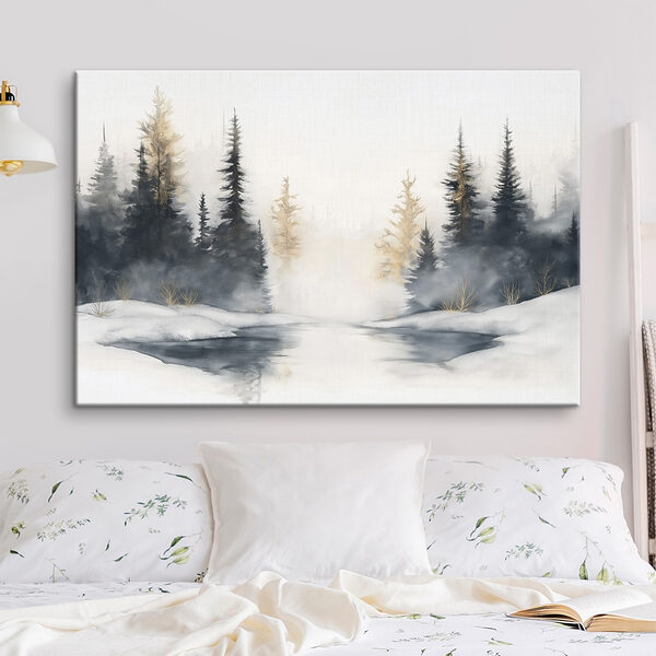 Cuadros Acuarela de un bosque nevado (SKU: s42374) Cuadros Cuadros Acuarela de un bosque nevado (SKU: s42374)