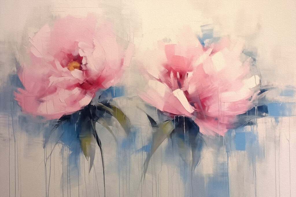 Painting of pink flowers Painting of pink flowers
