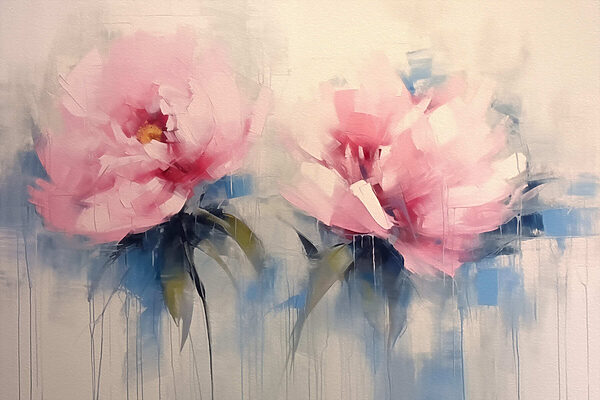 Painting of pink flowers Painting of pink flowers