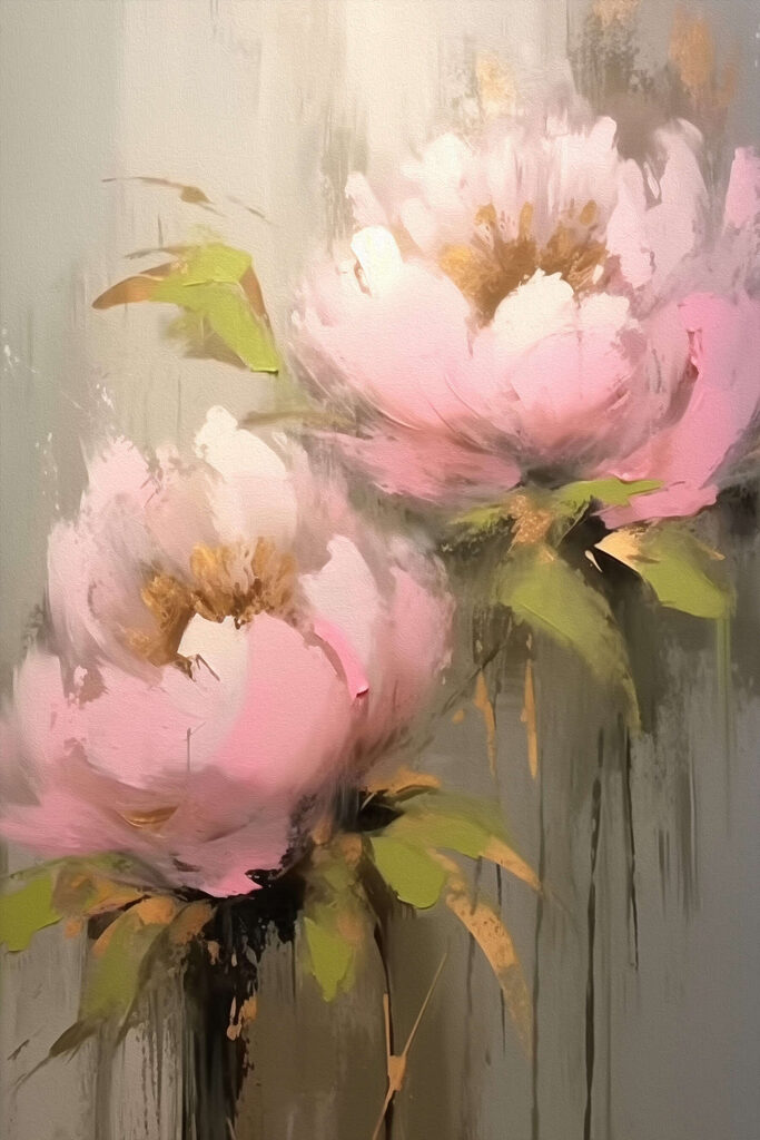 Painting of pink flowers Painting of pink flowers