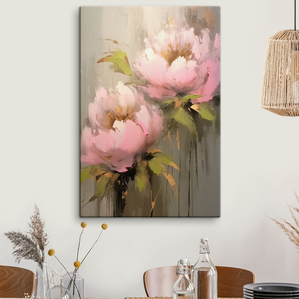 Painting of pink flowers Painting of pink flowers