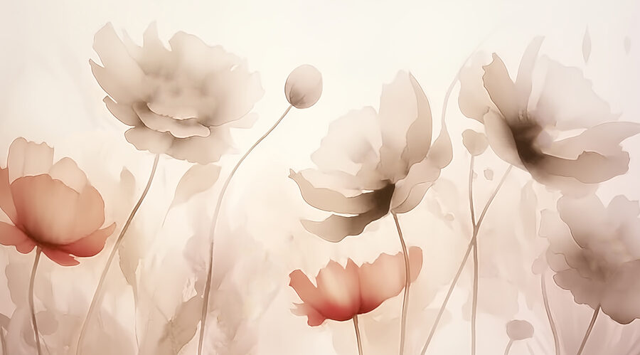 Delicadas flores en tonos suaves