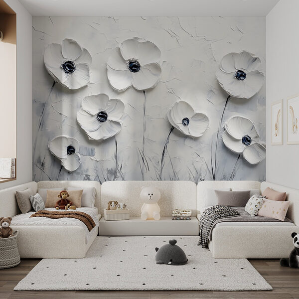 Pintura de flores blancas Pintura de flores blancas