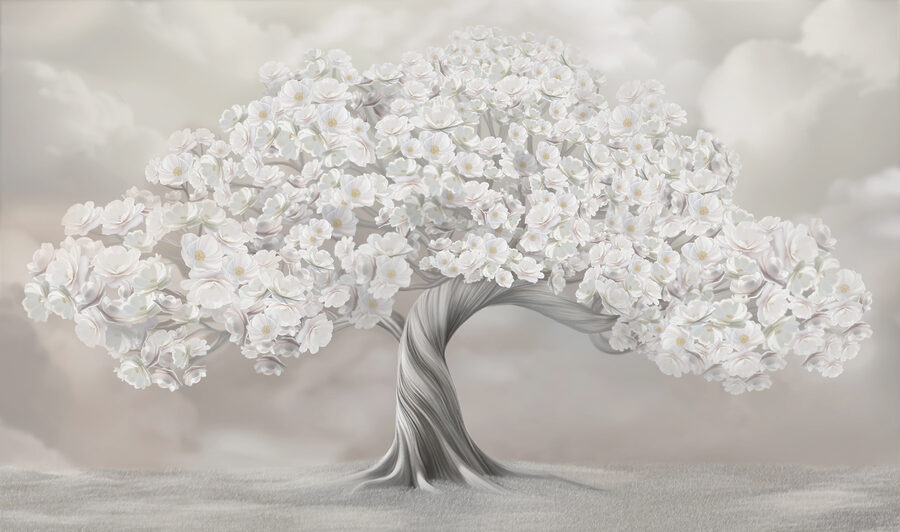 Árbol de flores blancas