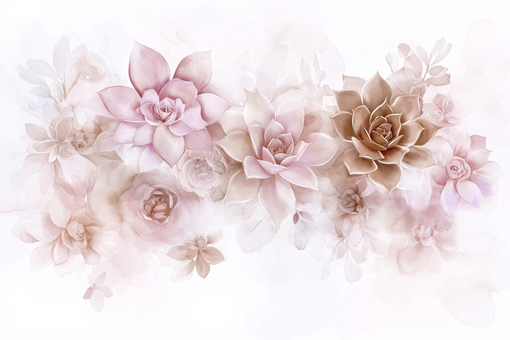 Group of flowers on a white background Group of flowers on a white background