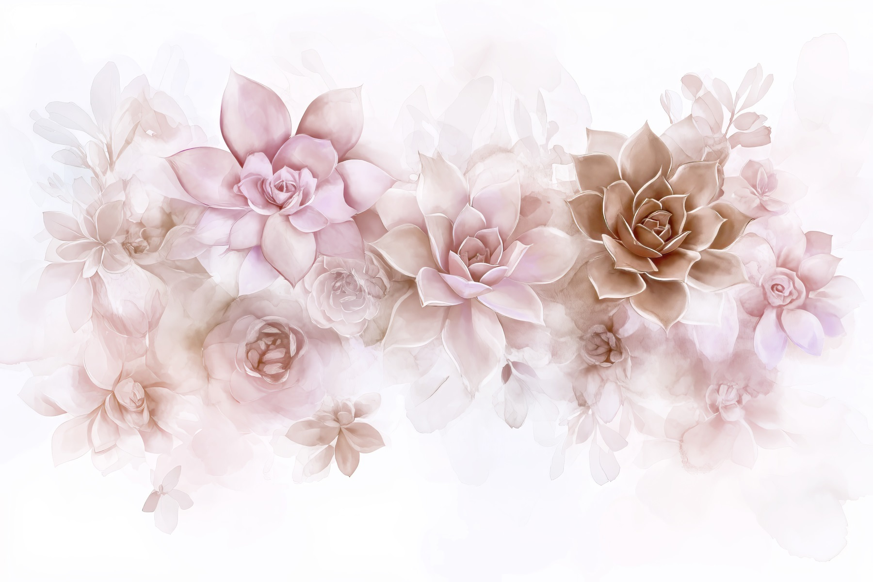 Group of flowers on a white background Group of flowers on a white background