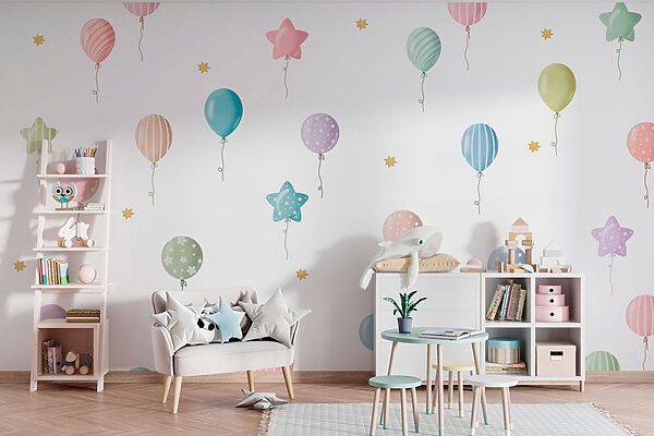 Patrón de globos y estrellas Patrón de globos y estrellas