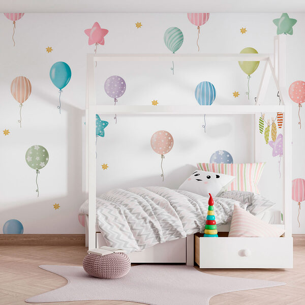 Patrón de globos y estrellas Patrón de globos y estrellas