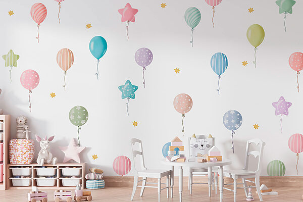 Patrón de globos y estrellas Patrón de globos y estrellas