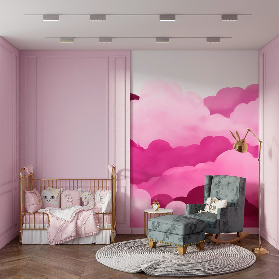 Nubes rosas en el cielo