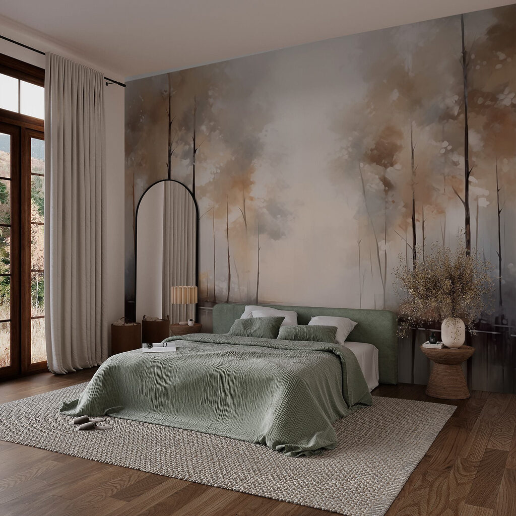 Painting of trees and water