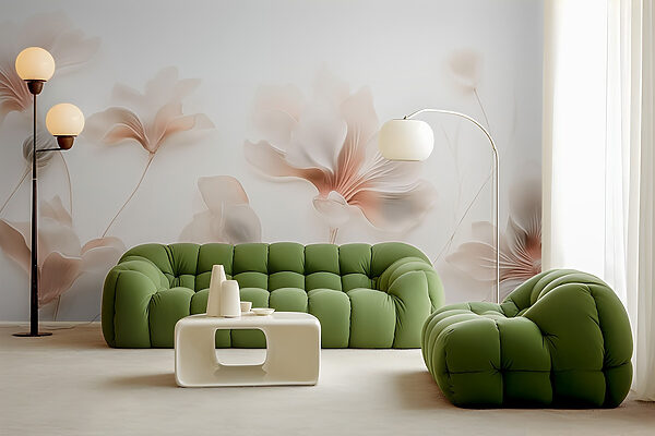 Fotomurales Fotomurales Delicada elegancia floral en tonos suaves (SKU: w02759)