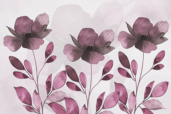 Purple flowers and leaves