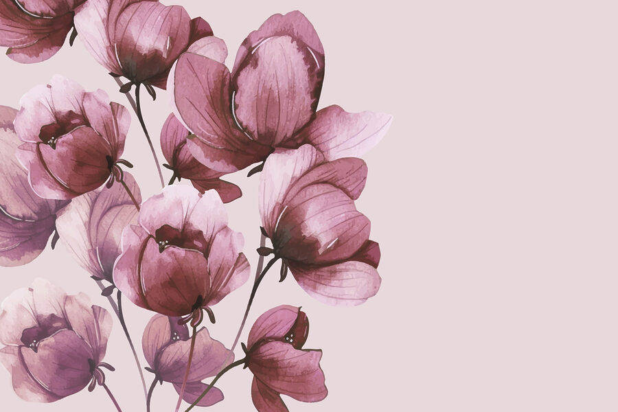 Delicadas flores en tonos suaves