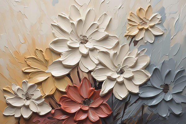 Pintura de flores en una pared Pintura de flores en una pared
