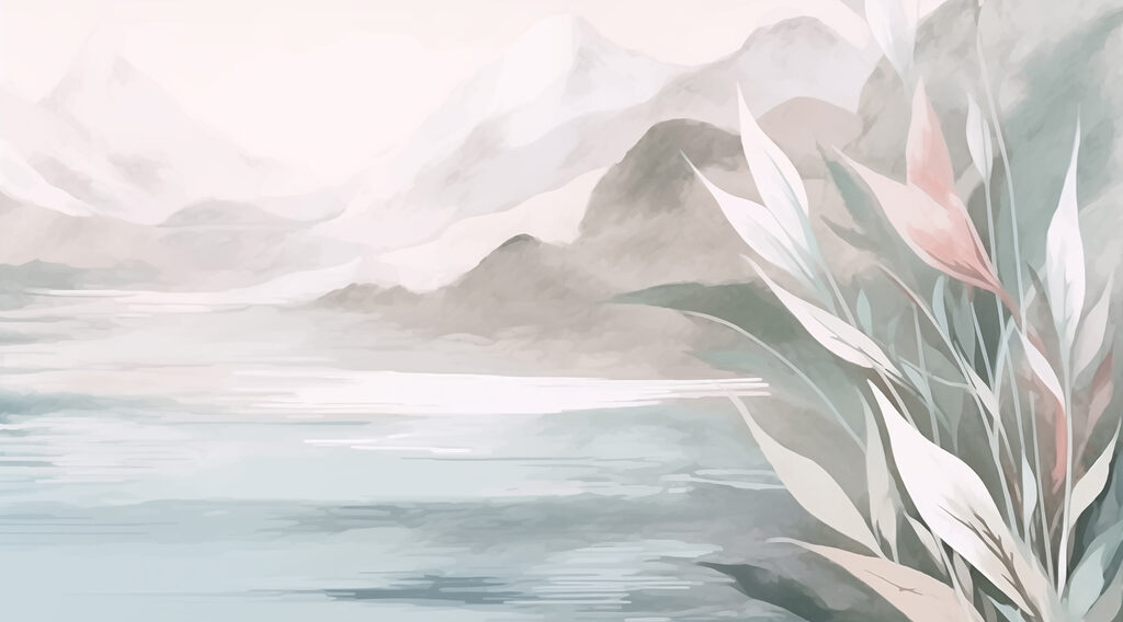 Pintura de una montaña y agua Pintura de una montaña y agua