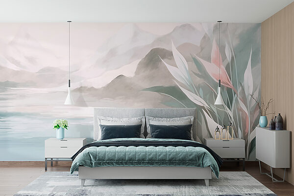 Pintura de una montaña y agua Pintura de una montaña y agua