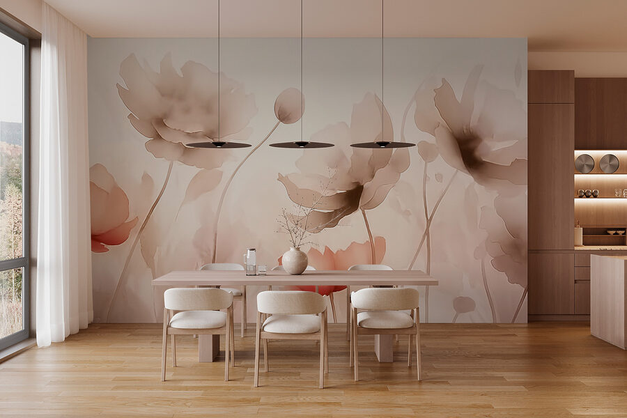 Delicadas flores en tonos suaves