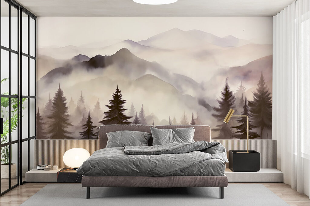 Landscape of mountains and trees