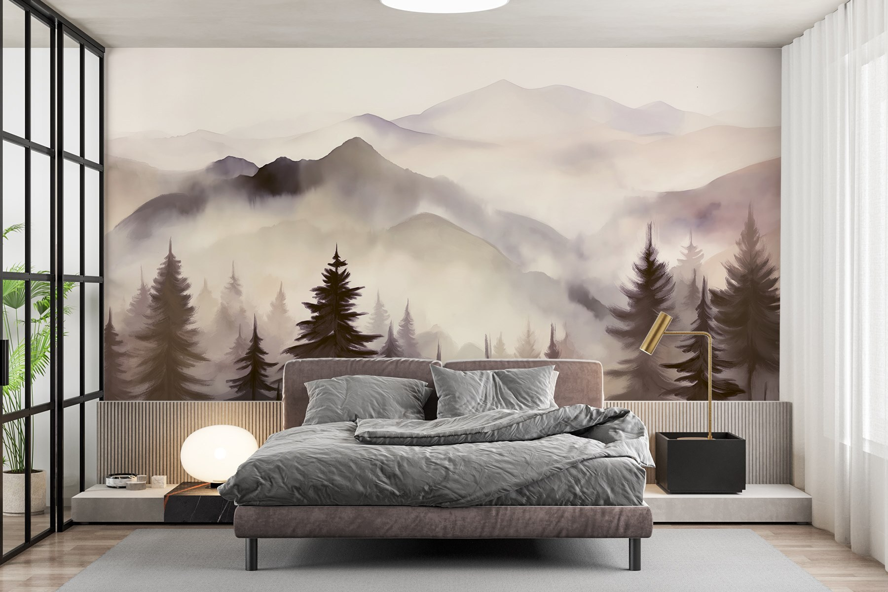 Landscape of mountains and trees