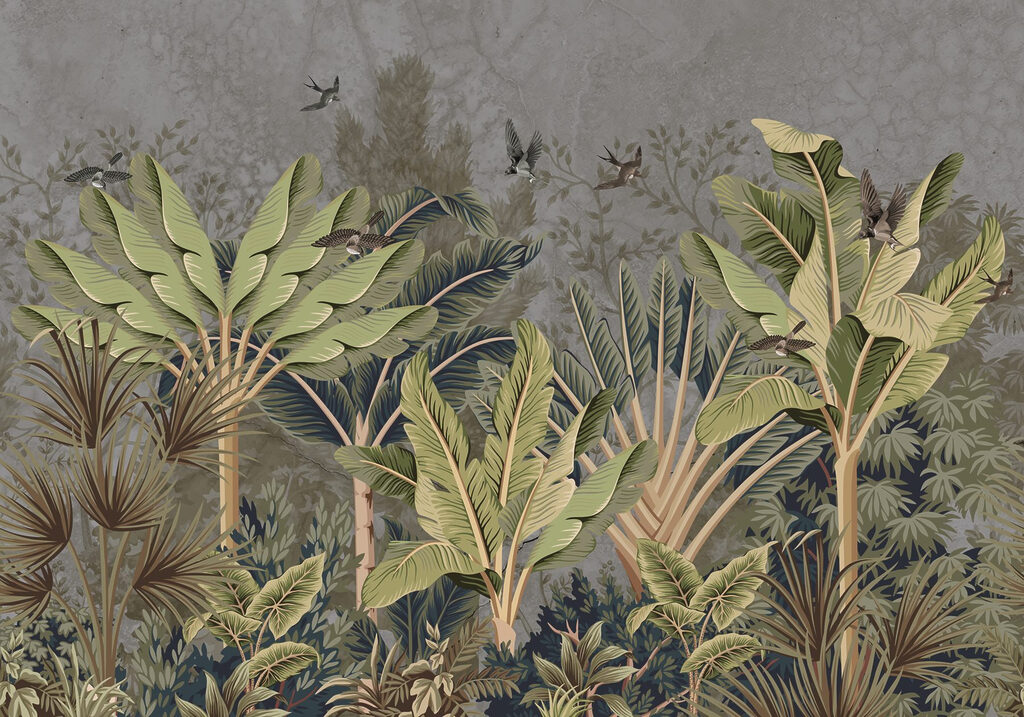 Papel pintado con un bosque tropical Papel pintado con un bosque tropical