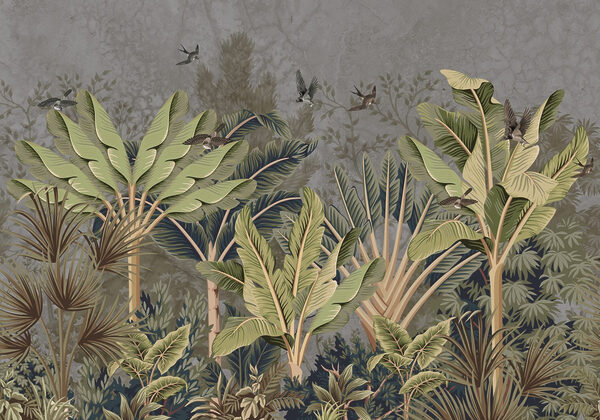 Papel pintado con un bosque tropical Papel pintado con un bosque tropical
