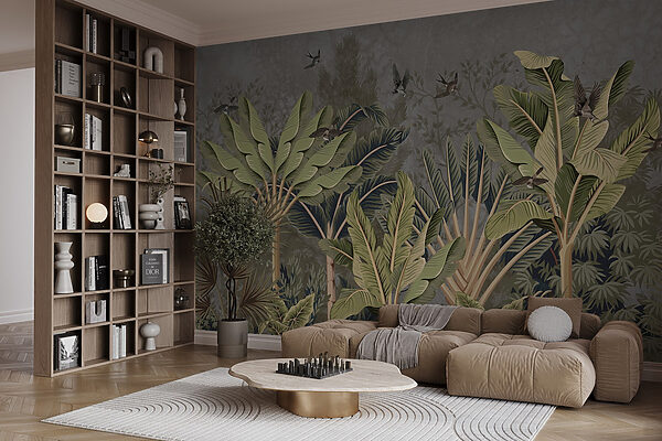 Papel pintado con un bosque tropical Papel pintado con un bosque tropical