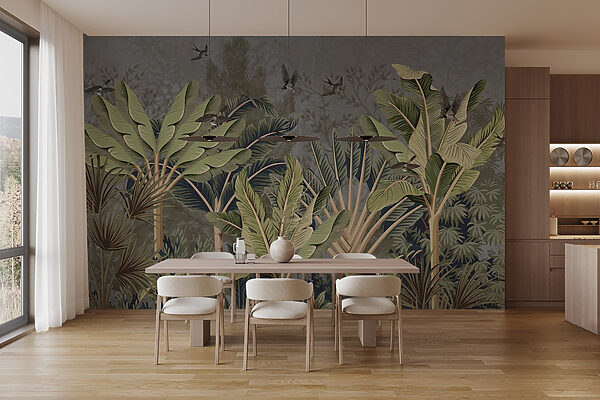 Papel pintado con un bosque tropical Papel pintado con un bosque tropical