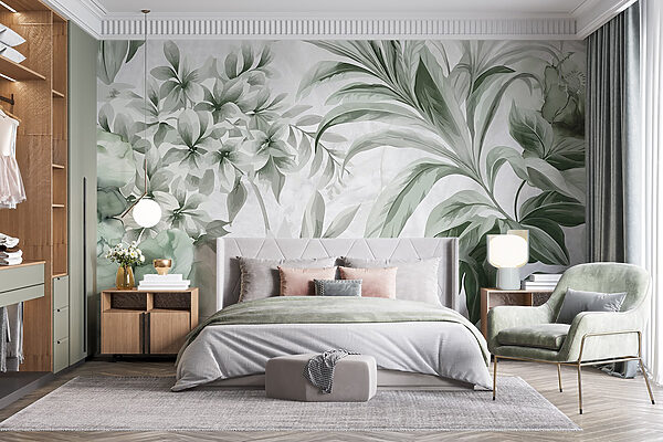Frescos motivos botánicos en tonos verdes Frescos motivos botánicos en tonos verdes