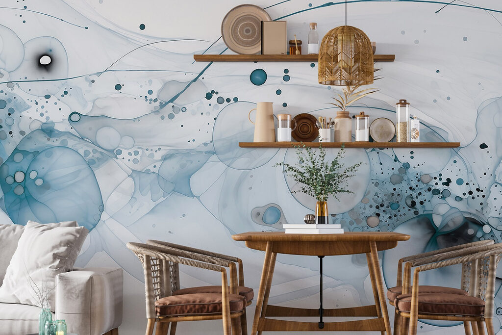 Fluid patterns in tranquil hues