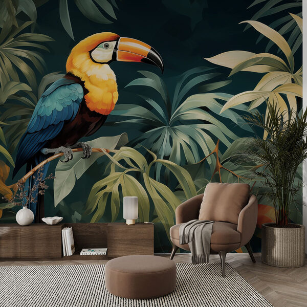 Fotomurales Fotomurales Pájaro sentado en una rama (SKU: w02781)