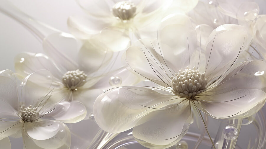 Flores delicadas en tonos suaves