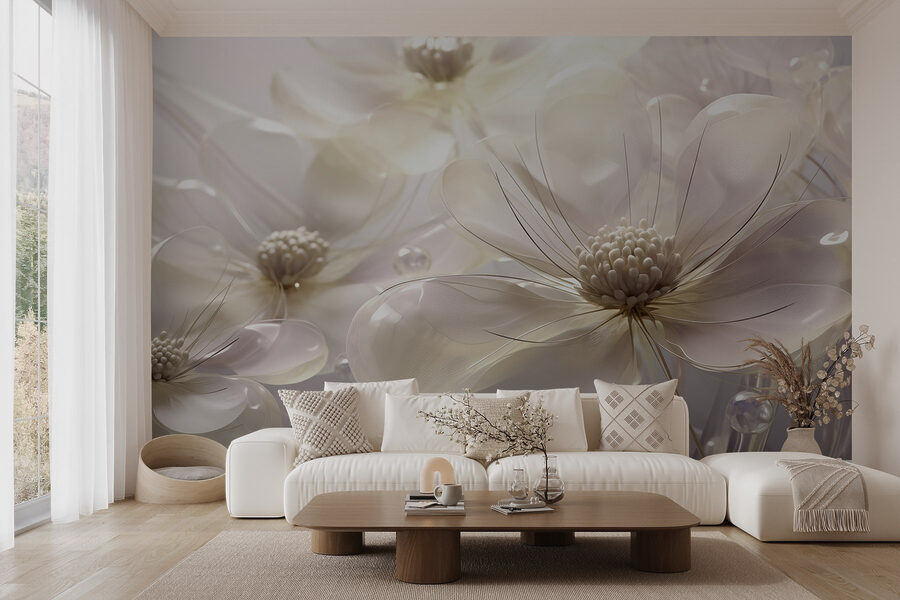 Flores delicadas en tonos suaves