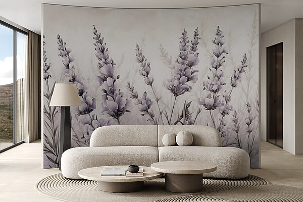 Fotomurales Fotomurales Pintura de flores y hojas (SKU: w02840)