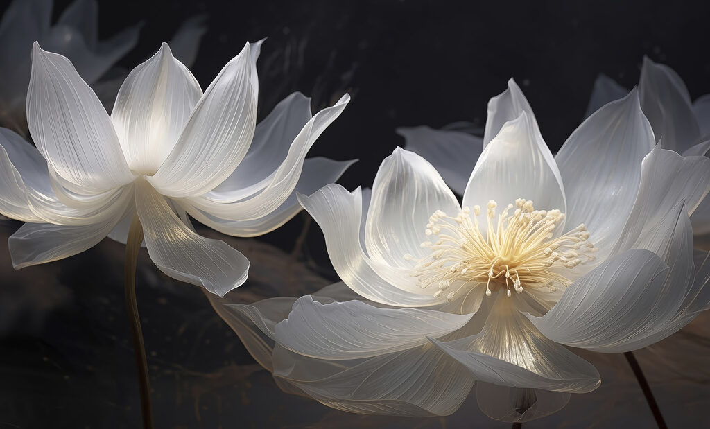 Elegantes flores bajo una luz suave Elegantes flores bajo una luz suave