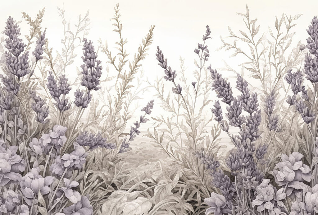 Delicadas flores de lavanda en armonía. Delicadas flores de lavanda en armonía.