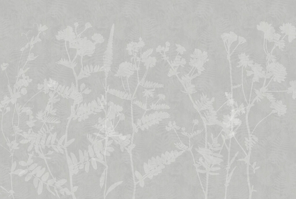 Motivo floral blanco sobre fondo gris Motivo floral blanco sobre fondo gris