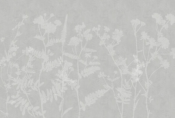 Motivo floral blanco sobre fondo gris Motivo floral blanco sobre fondo gris
