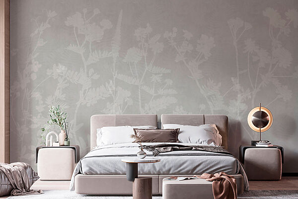 Motivo floral blanco sobre fondo gris Motivo floral blanco sobre fondo gris