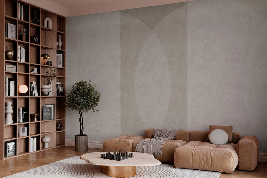 Fondo blanco y gris con un círculo blanco