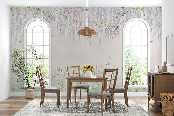 Pintura de flores y mariposas Pintura de flores y mariposas