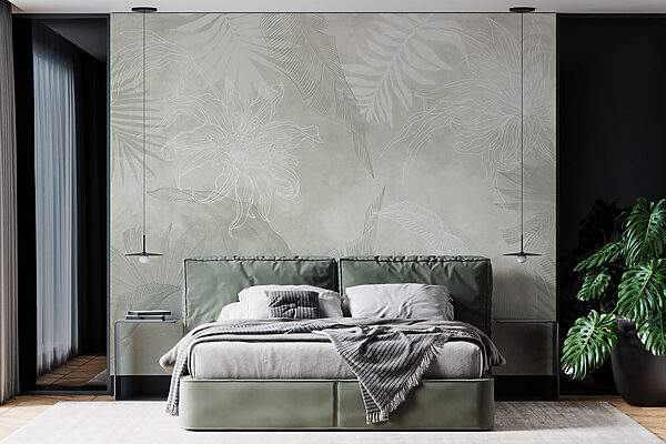 White and grey floral pattern