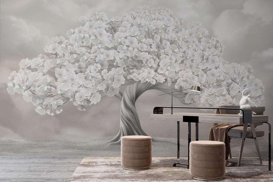 Árbol de flores blancas