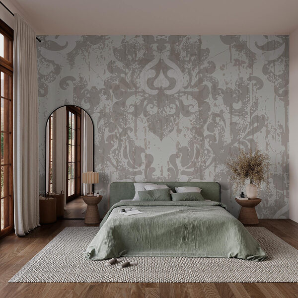 Papel pintado blanco y gris Papel pintado blanco y gris